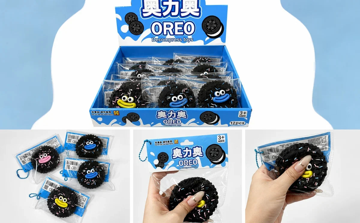 Black Cookie with Face Oreo squishy