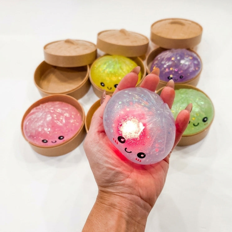 Light-Up Glitter Pectin Dumpling Squishy Fidget Toy